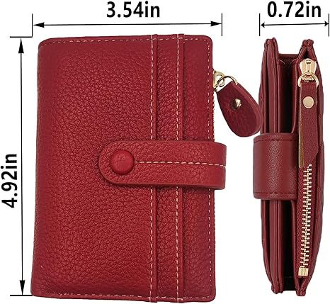 PU Leather Bifold Small Wallets Woman, RFID Blocking Ladies Slim Thin Compact Credit Card Women Wallet With ID Window