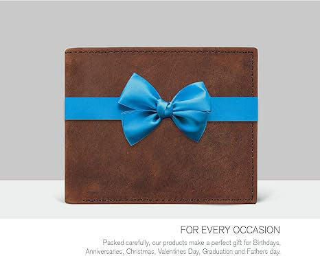 Thin Leather Wallet For Men | Minimalist Design | Multiple Card Holder | RFID Blocked (Brown Crazy Horse)