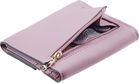 RFID Blocking Wallet Women Small Womens Wallet Credit Card Holder Mini Compact Trifold Wallets for Women with Coin Pocket Zipper