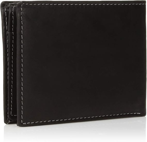 Men's Slim Leather Wallet with Extra Capacity Attached Flip Pockets