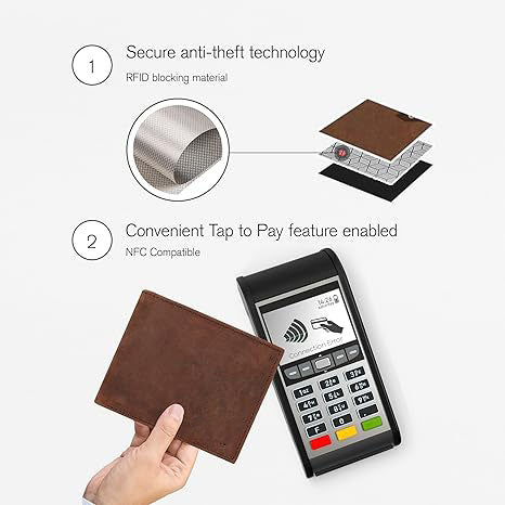 Thin Leather Wallet For Men | Minimalist Design | Multiple Card Holder | RFID Blocked (Brown Crazy Horse)