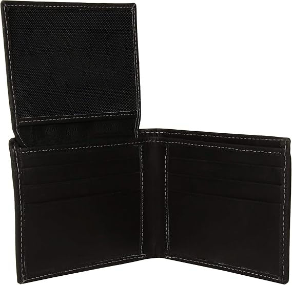 Men's Slim Leather Wallet with Extra Capacity Attached Flip Pockets