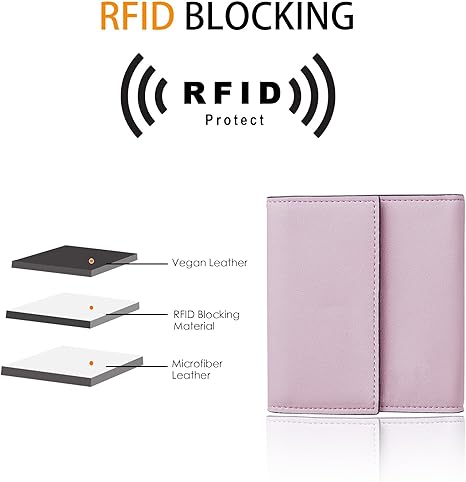 RFID Blocking Wallet Women Small Womens Wallet Credit Card Holder Mini Compact Trifold Wallets for Women with Coin Pocket Zipper