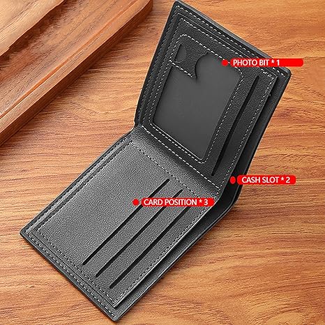 Men's Short Wallet Money Clip Pu Leather Horizontal Wallet Coin Purse