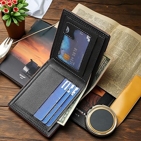 Men's Short Wallet Money Clip Pu Leather Horizontal Wallet Coin Purse