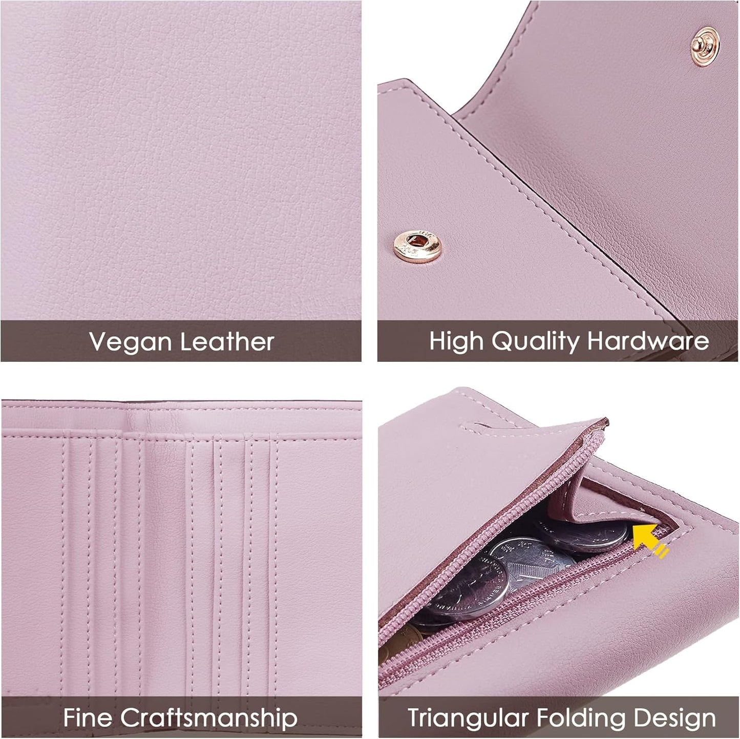 RFID Blocking Wallet Women Small Womens Wallet Credit Card Holder Mini Compact Trifold Wallets for Women with Coin Pocket Zipper